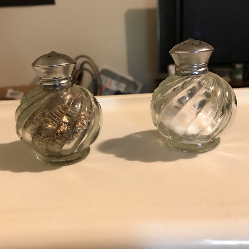 Antique Crystal Salt&Pepper Shakers